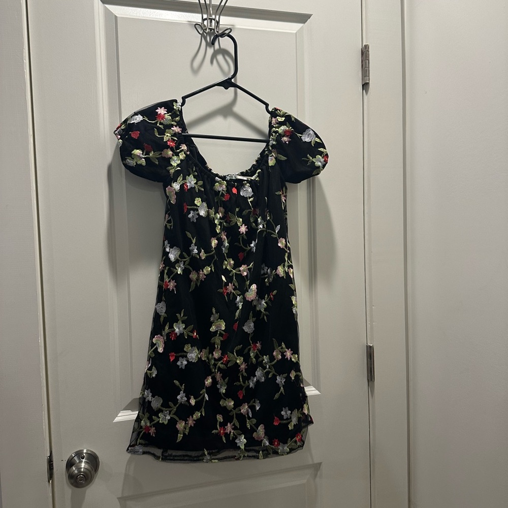Black and floral going out dress